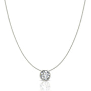 Pendentif diamant naturel rond 0.50 carat or blanc Barbara